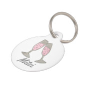 バブリーピンクシャンパントースト応援ブライダルシャワー ペット ネームタグ (側面)