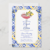 バブリーブランチ地中海のレモンブライダルシャワー 招待状 (正面)