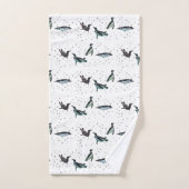 バブリーペンギン浴室タオルセット(色を選択) バスタオルセット (ハンドタオル)