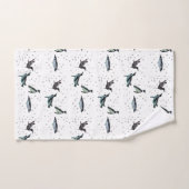 バブリーペンギン浴室タオルセット(色を選択) バスタオルセット (ハンドタオル)