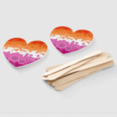 バブリーボヘミアングルーヴィ抽象芸術レズビアンプライド国旗 ハンドファン (組立なし)