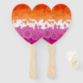 バブリーボヘミアングルーヴィ抽象芸術レズビアンプライド国旗 ハンドファン (正面&裏面)