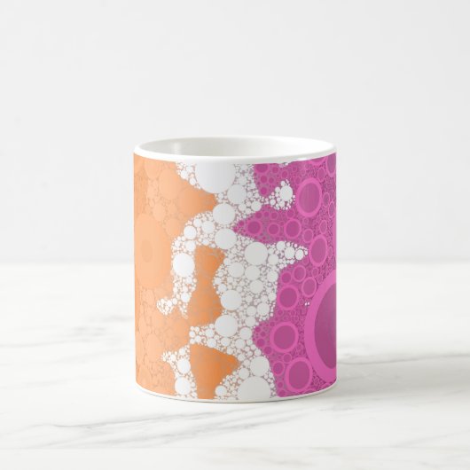 バブリーボヘミアングルーヴィ抽象芸術レズビアンプライド国旗 モーフィングマグカップ (中央)