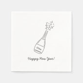 バブリーポッピングシャンパンボトル大晦日 スタンダードカクテルナプキン (正面)