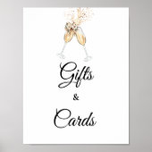 バブリーワイングラスブライダルシャワーギフト&カード ポスター (正面)