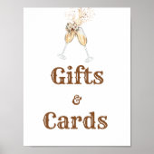 バブリーワイングラスブライダルシャワーギフト&カード ポスター (正面)