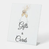 バブリーワイングラスブライダルシャワーギフト&カード 台座サイン (正面)