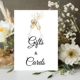 バブリーワイングラスブライダルシャワーギフト&カード 台座サイン