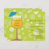 バブリー傘ドリンクズパーティの招待状 招待状 (正面/裏面)