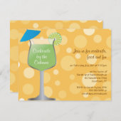 バブリー傘ドリンクズパーティの招待状 招待状 (正面/裏面)