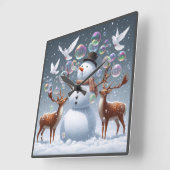 バブリー吹雪の時計 スクエア壁時計 (傾斜)