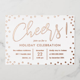 バブリー応援フォイルホリデーパーティー招待状 箔シーズンカード