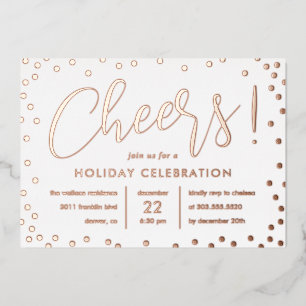 バブリー応援フォイルホリデーパーティー招待状 箔シーズンカード