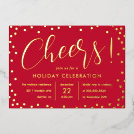 バブリー応援フォイルホリデーパーティー招待状 箔シーズンカード