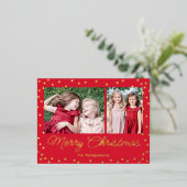 バブリー応援ホイルホリデーポストカードクリスマスカード 箔シーズンポストカード (立ち正面)