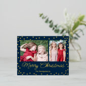 バブリー応援ホイルホリデーポストカードクリスマスカード 箔シーズンポストカード (立ち正面)