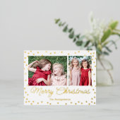 バブリー応援ホイルホリデーポストカードクリスマスカード 箔シーズンポストカード (立ち正面)