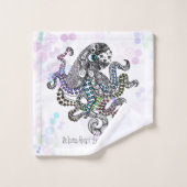 バブリー海でフローララインのタコへようこそ バスタオルセット (ウォッシュタオル)