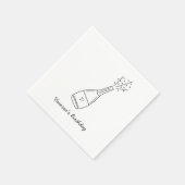 バブリー誕生日ウィズポップシャンパンボトル スタンダードカクテルナプキン (角)