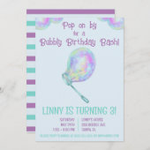 バブリー誕生日バッシュ誕生日パーティー 招待状 (正面/裏面)