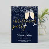 バブリー雪の結晶ウィンタークリスマスパーティー金ゴールド 箔シーズンカード (立ち正面)