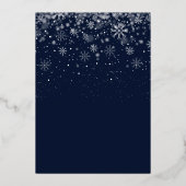 バブリー雪の結晶ウィンタークリスマスパーティー金ゴールド 箔シーズンカード (裏面)