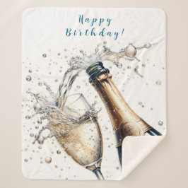 バブリー・シャンパンハッピーバースデー シェルパブランケット