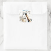 バブリー・シャンパンハッピーバースデー スクエアシール (バッグ)