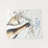 バブリー・シャンパンハッピーバースデー タペストリー (正面(横))