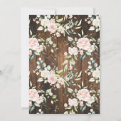 バブリー&ブーツブライダルシャワーピンクフローラウェスタン 招待状 (裏面)