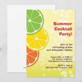 バブリー·リフレッシュ·ドリンク·カンキツ·スライス·サマー·パーティー 招待状 (正面/裏面)