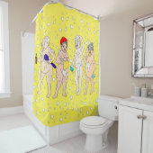 バブルおもしろいで覆われた老人 シャワーカーテン (インサイチュ)