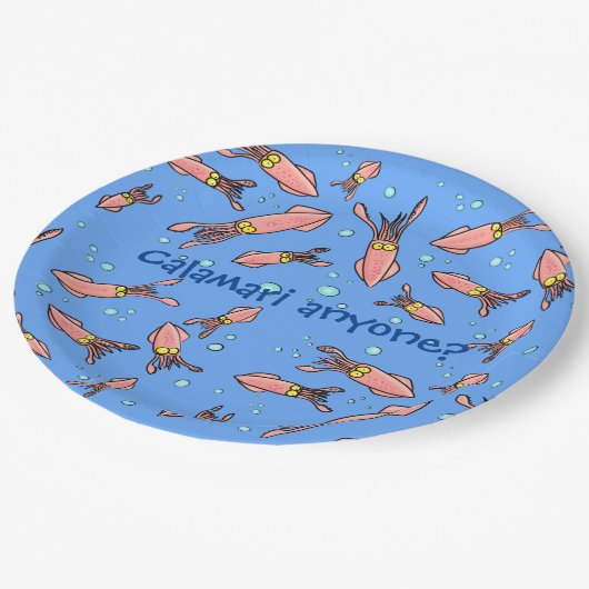 バブルおもしろい漫画のイカ派 ペーパープレート (アングル)