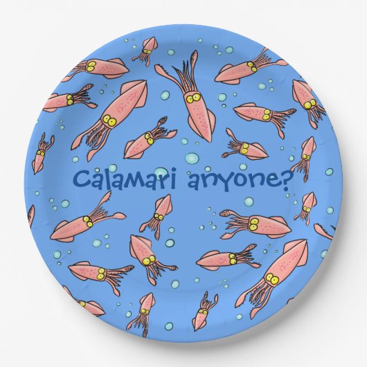 バブルおもしろい漫画のイカ派 ペーパープレート (正面)