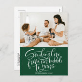 バブルからあなたの写真に恋を送る緑 シーズンポストカード (正面/裏面)