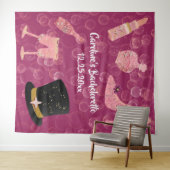 バブルでキラキラのシャンパンタペストリー独身最後の夜 タペストリー (インサイチュ(横))