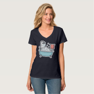 バブルとタオルのキュートなバスタブステッカー Tシャツ