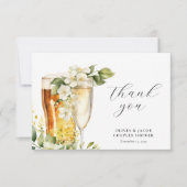 バブルとブライトカップルのシャワー サンキューカード (正面)