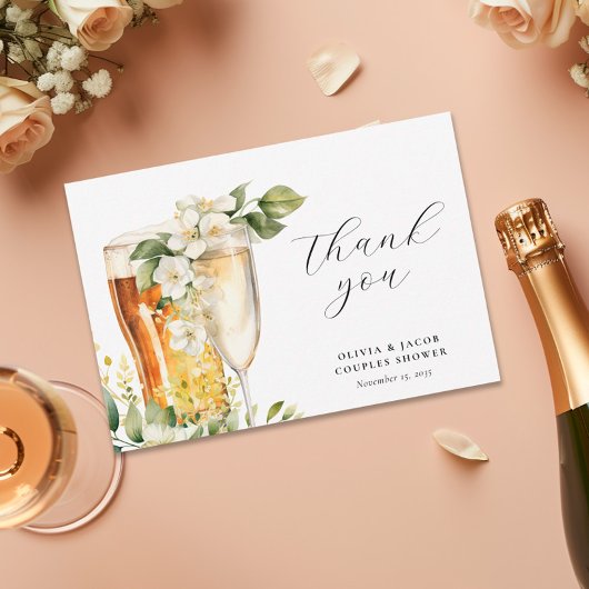 バブルとブライトカップルのシャワー サンキューカード