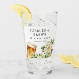 バブルとブライトカップルのシャワー タンブラーグラス