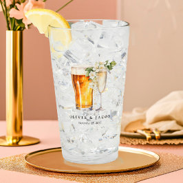 バブルとブライトカップルのシャワー タンブラーグラス