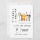 バブルとブライトカップルのシャワー 招待状 (正面)