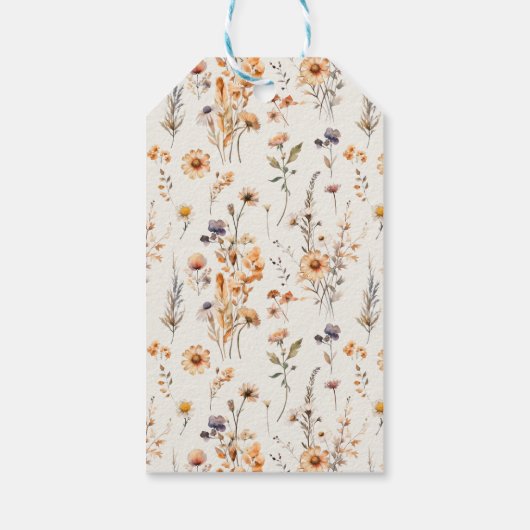 バブルとブリュウズ秋のワイルドフラワーありがとう ギフトタグ (裏面)