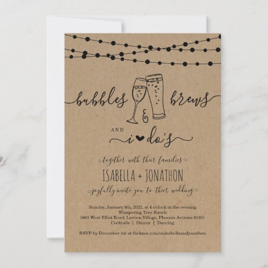 バブルとブリュースと私の結婚式招待状 招待状 (正面)