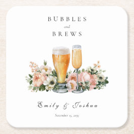 バブルとブリュ Couples Shower スクエアペーパーコースター