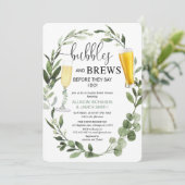 バブルとブリーズの緑のカップルのブライダルシャワー 招待状 (スタンド正面)