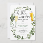 バブルとブリーズの緑のカップルのブライダルシャワー 招待状 (正面)