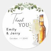 バブルとブリーズウェディングシャワーありがとう ラウンドシール (正面)