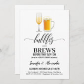 バブルとブルーのカップルがシャワー 招待状 (正面/裏面)