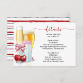 バブルとブルーズの前にベビーデュースベイビーさくらんぼシャワー エンクロージャーカード (正面/裏面)